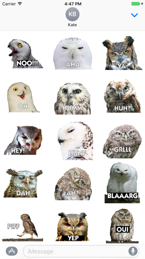 Talking Owl Sticker for iMessage(圖2)-速報App