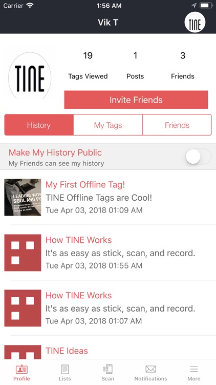 Tine Tag: Interactive sticker