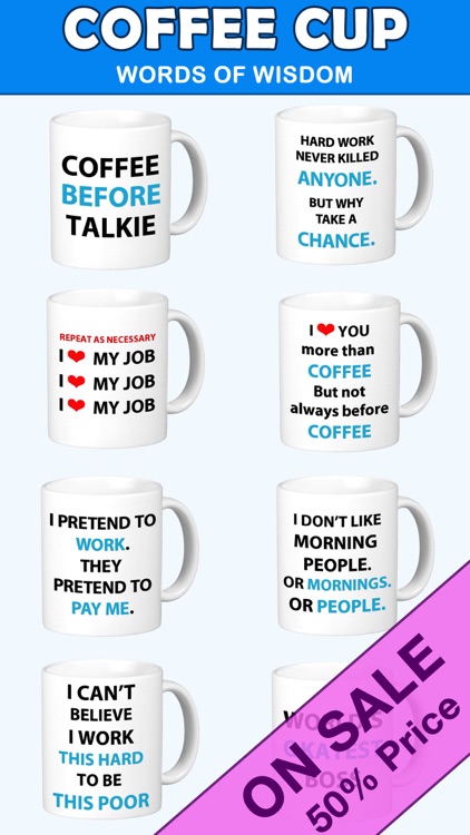 Coffee Cup Words of Wisdom Stickers