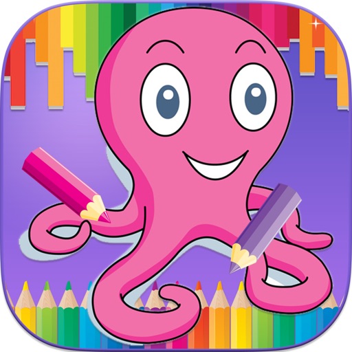 Ocean Animals Coloring Book - for Kids Icon