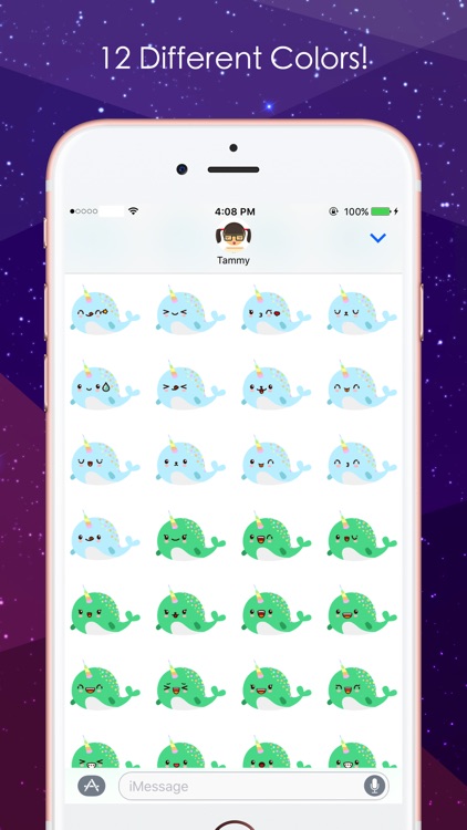 Narwhal Emoji Sticker Pack with Kawaii Faces
