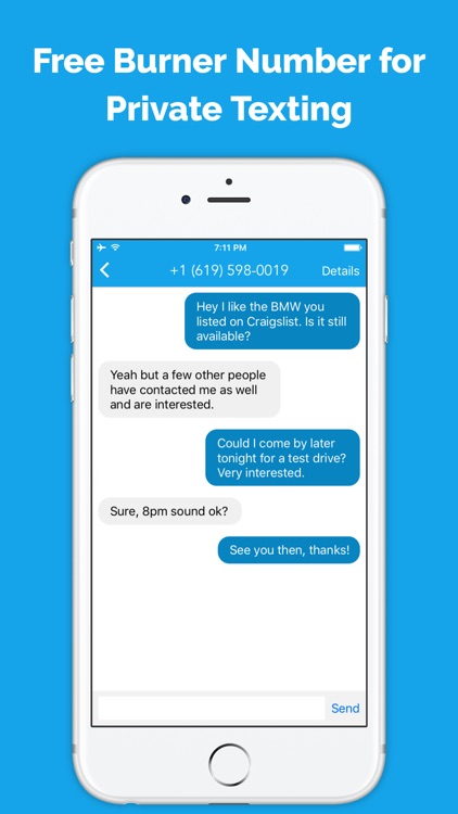 Private Texting by Anonymous Free Burner Phone App