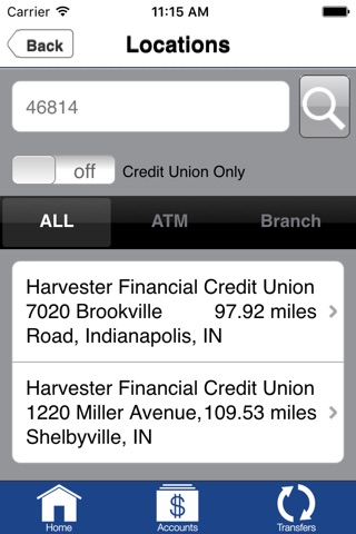 Harvester Financial CU screenshot 2