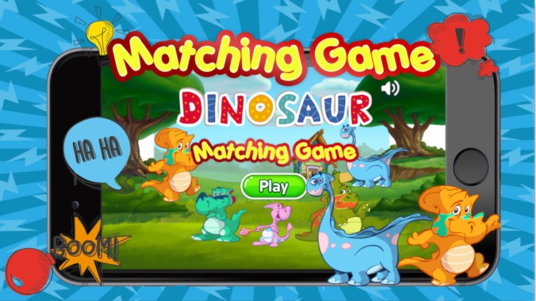 Dinosaur matching remember game preschool matching