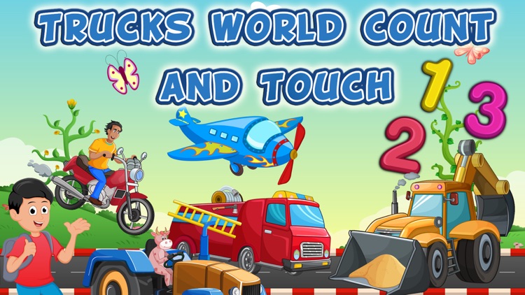 Trucks World Count and Touch- Toddler Counting 123 for Kids