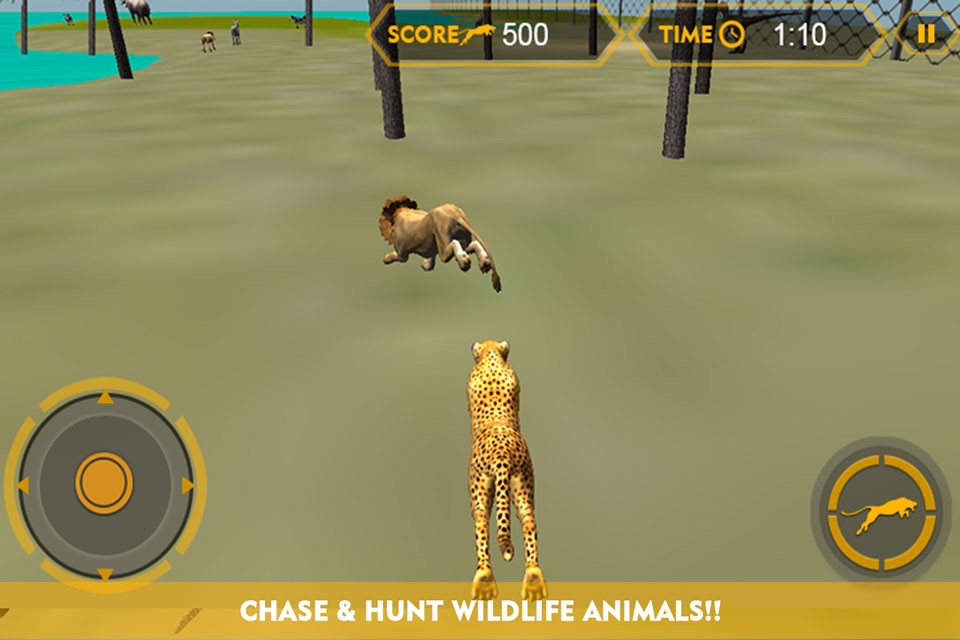 Wildlife cheetah Attack simulator 3D – Chase the wild animals, hunt them in this safari adventure screenshot 3