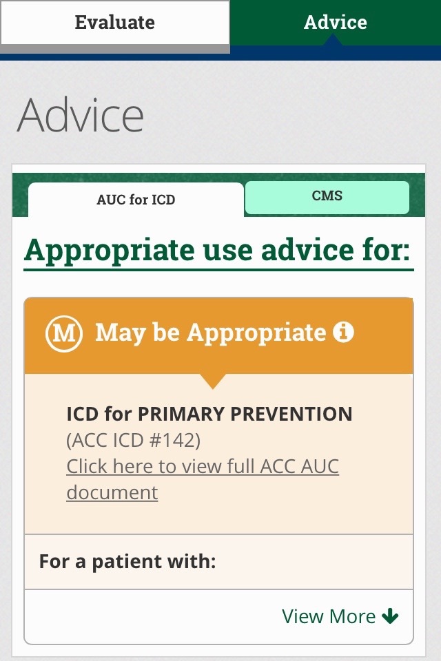 ICD-CRT Appropriate Use screenshot 4