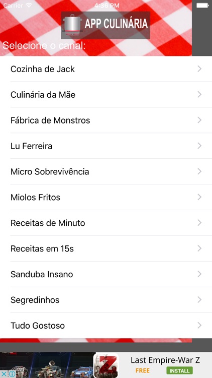 App Culinária