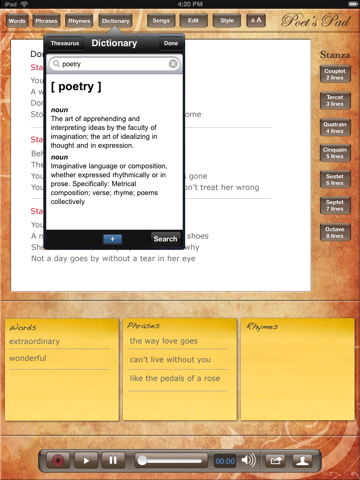 Poet's Pad™ for iPad screenshot 4