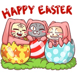 Cats Celebrate Easter Stickers
