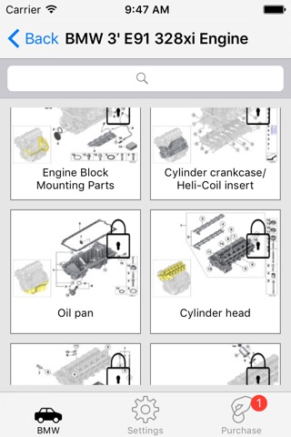 Parts and diagrams for BMW screenshot 3