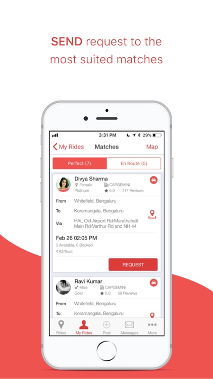 sRide - Carpooling App