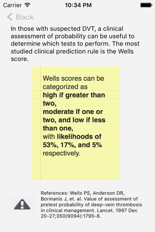 Wells Score screenshot 2