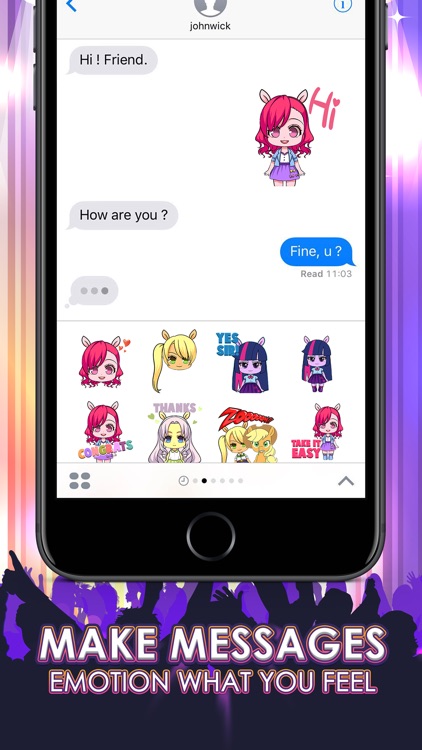 Pony Girls Emoji Sticker Keyboard Themes ChatStick