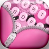 Girly Keyboards with Pink Background Theme & Emoji