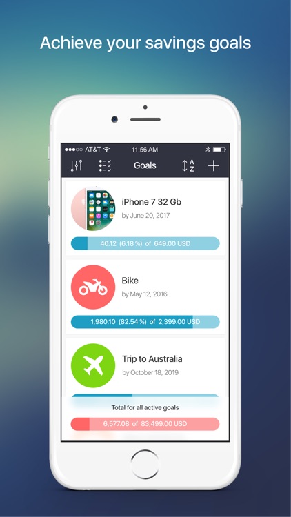 Money Box. Savings Goals – plan, visualize, track