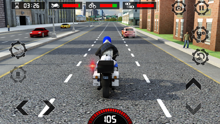 警方自行车巡逻犯罪大通3D枪射击游戏- Police Bike Crime Chase Game screenshot 5