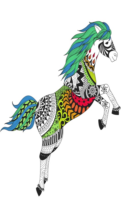 Download Mandalas Horses - Coloring pages for adults by Valenapps