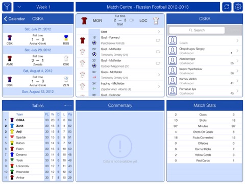 Russian Football 2012-2013 - Match Centre screenshot 2