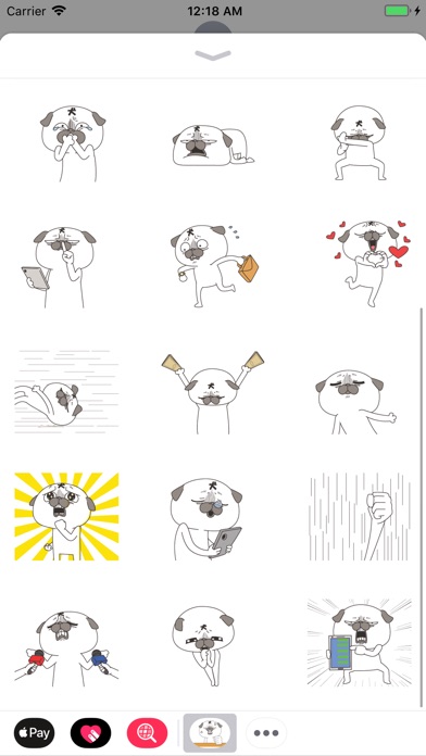 Pug Dog Gif Animated Sticker screenshot 3