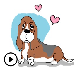 Animated Cute Basset Hound Dog