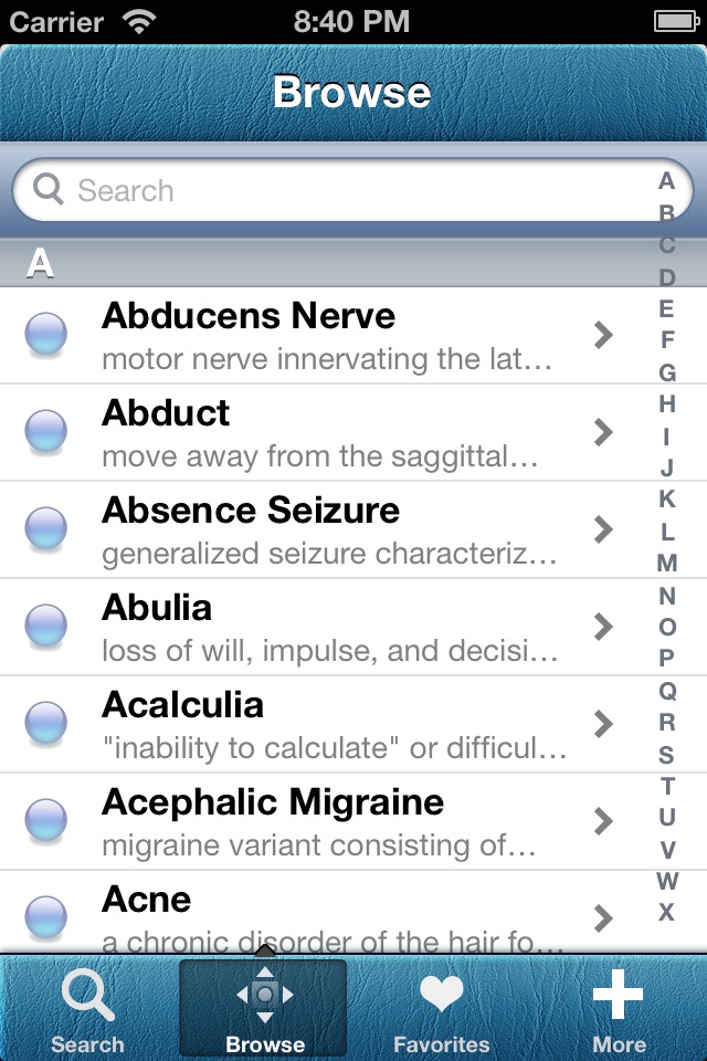 1000 Neurology Medical Dictionary screenshot 2