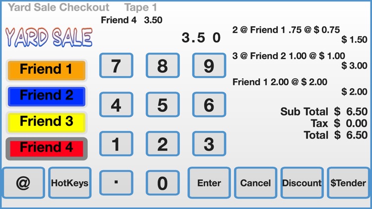 Yard Sale Checkout Register