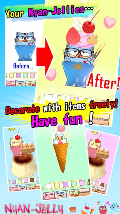 How to cancel & delete Nyan-Jelly  Get & Float: Decorate with sweets! from iphone & ipad 3