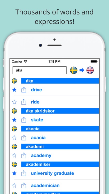 Offline English Swedish Dictionary with Voice