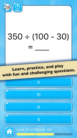 Mental Math Test — Basic Arithmetic Oper