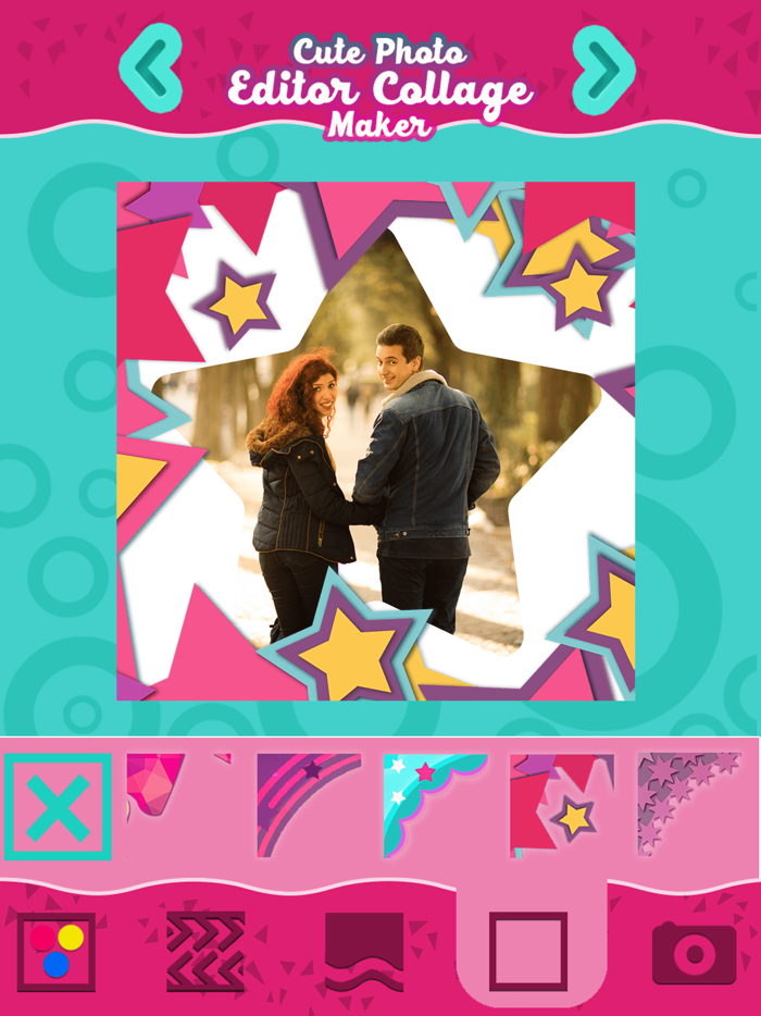 女の子のためのかわいいフォトエディタ：美しいコラージュを作ります
