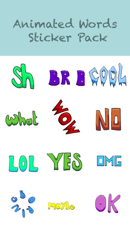 Animated Words Sticker Pack