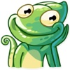 Green Go the Chameleon Stickers