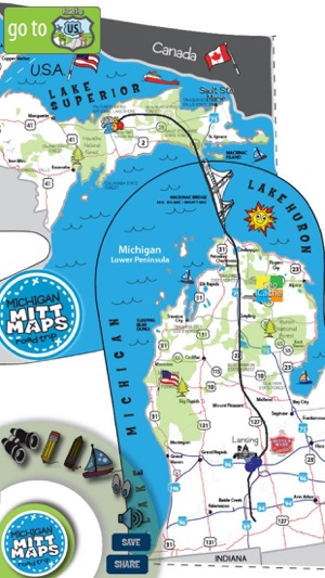 Michigan Mitt Maps RoadTripUSA(圖2)-速報App