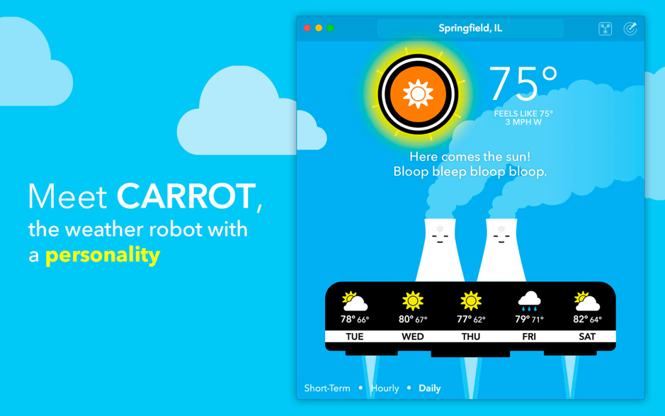 Carrot Weather 1 3 4 – Talking Forecast Robot