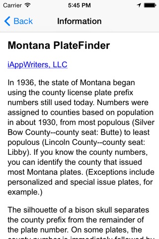 Montana PlateFinder screenshot 2