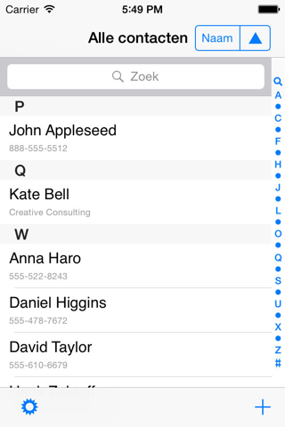 Contacts last entries & search screenshot 2