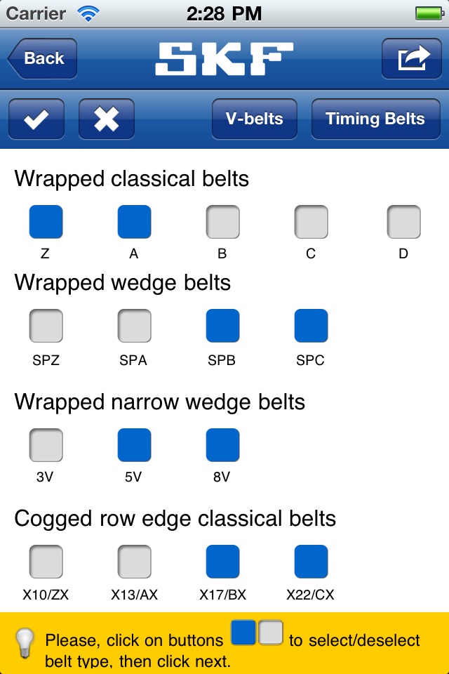 SKF Belt Calc screenshot 2