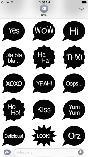 Black! Text and Emoji Stickers for iMessage(圖2)-速報App