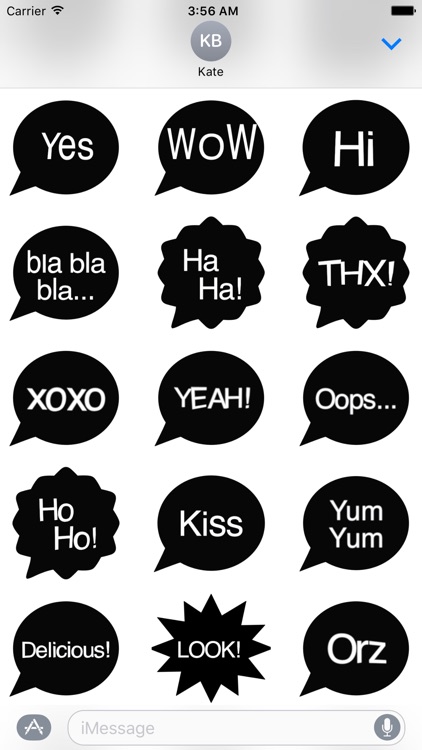 Black! Text and Emoji Stickers for iMessage