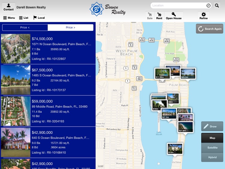 Bowen Realty Property Search for iPad