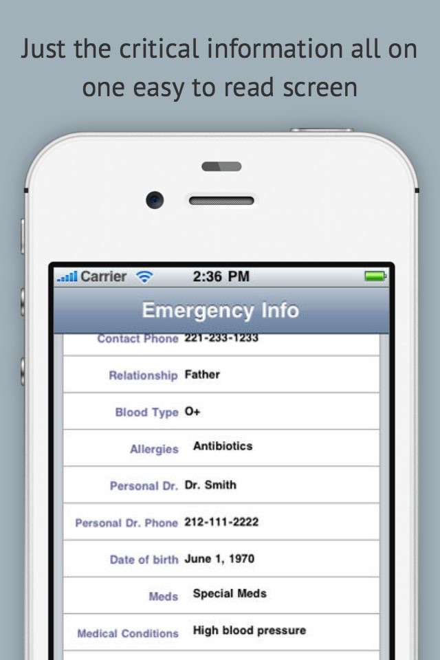 ICE - In Case of Emergency Vital Personal Data screenshot 3