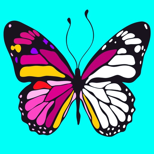 Butterfly & Flower Art Therapy: Free Fun Coloring Games for Adults - Stress Relief Coloring Book Pages icon