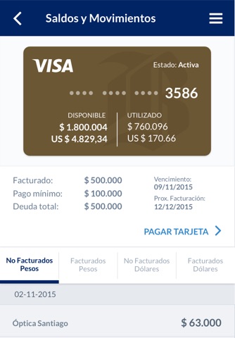 Mi Banco de Chile screenshot 2