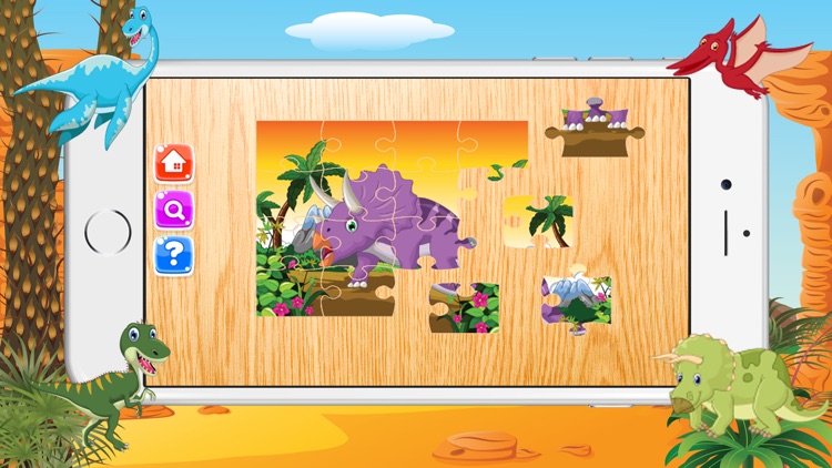 Cute Dinosaurs Cartoon Jigsaw Puzzles Kids Games screenshot-4