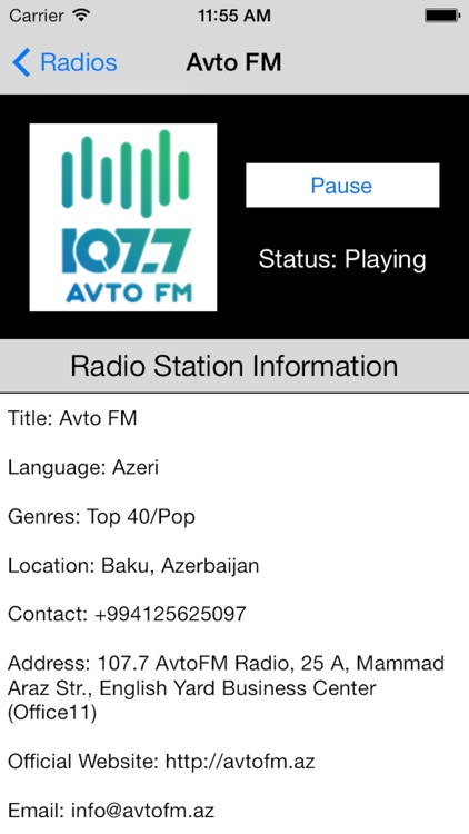 Azerbaijan Radio Live Player (Azərbaycan radio) screenshot-3