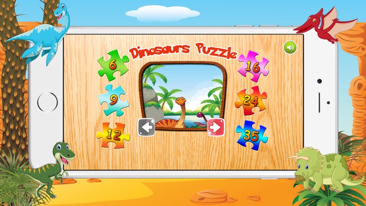 Cute Dinosaurs Cartoon Jigsaw Puzzles Kids Games