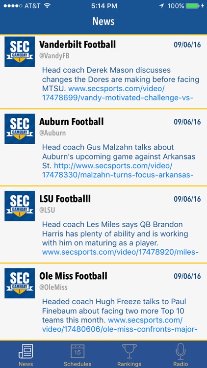 SEC GameDay - Radio, Rankings, Scores & Schedules