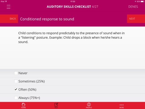 Auditory Skills Checklist Lite screenshot 2
