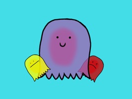 Emoji-style stickers of cute little jelly fish